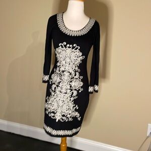 Inc 3/4 sleeve black dress